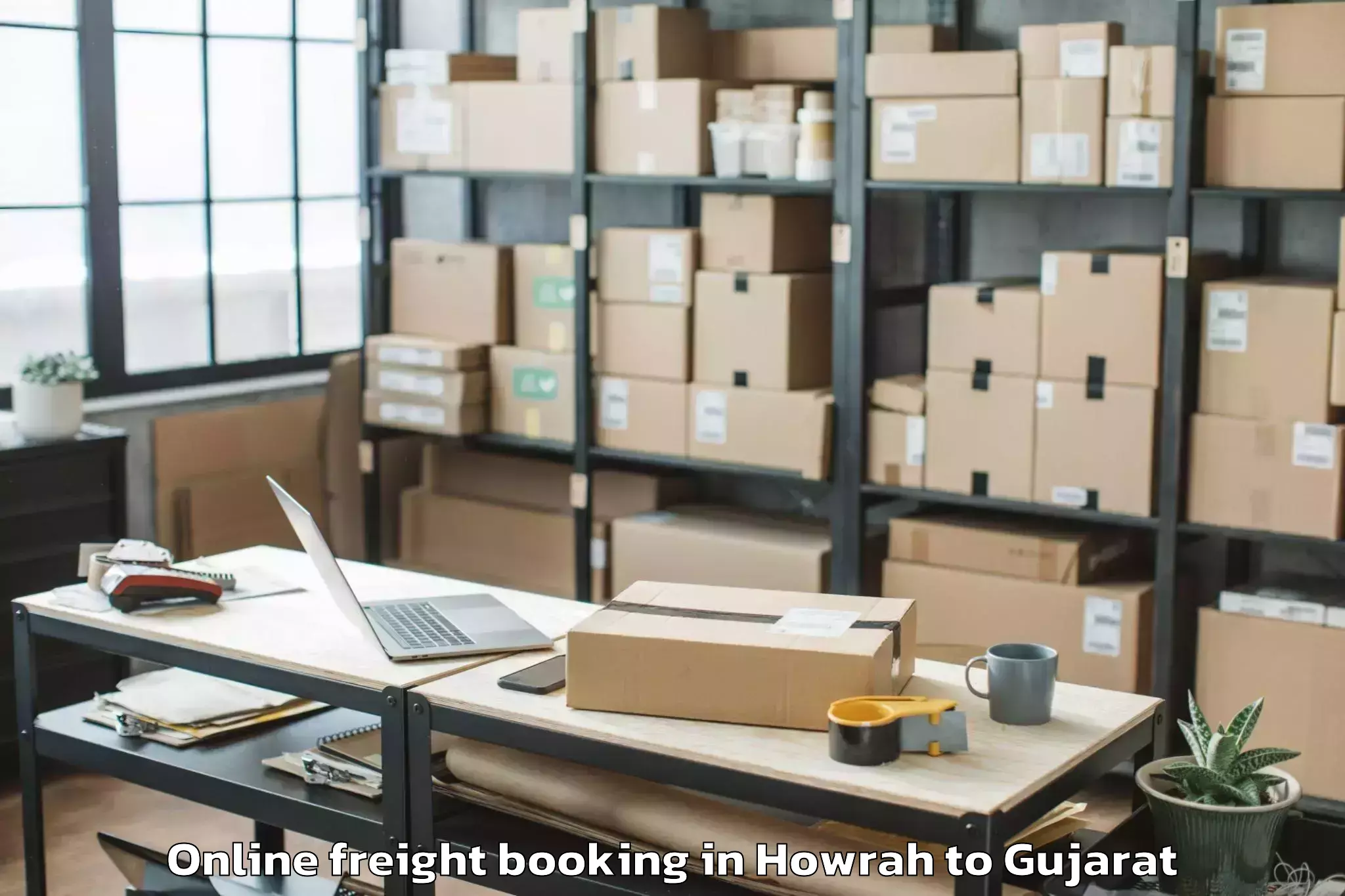 Affordable Howrah to Kherva Online Freight Booking